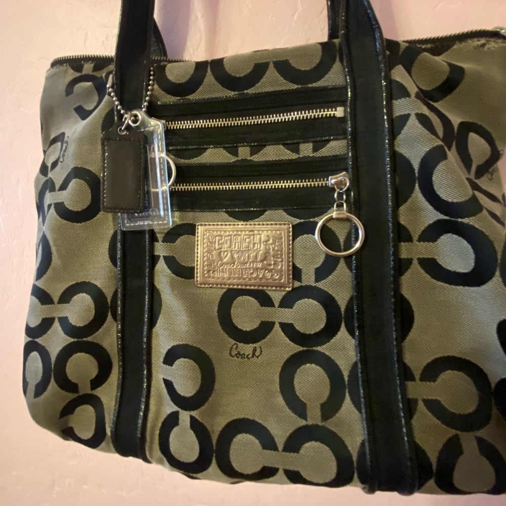 Black and Gray Coach Tote Bag
